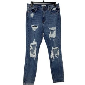 CELLO JEANS Destructed Skinny Denim Blue Jean Size 7